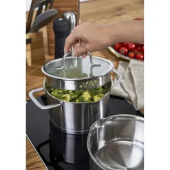 5-pcs, Set de casseroles, Argent