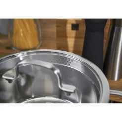 3-pcs, Set de casseroles, Argent