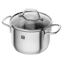 4-pcs, Set de casseroles et poêles, Argent