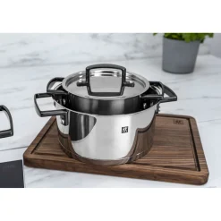 5-pcs, Set de casseroles, Noir mat