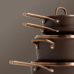 2-pcs, Set de poêles, Brun