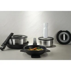 3-pcs, Set de poêles, Noir mat