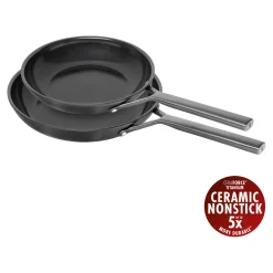 2-pcs, Set de poêles, Noir mat