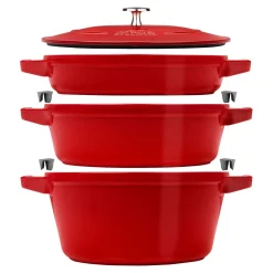3-pcs, Set empilable, Cerise