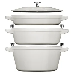 3-pcs, Set empilable, Truffe blanche