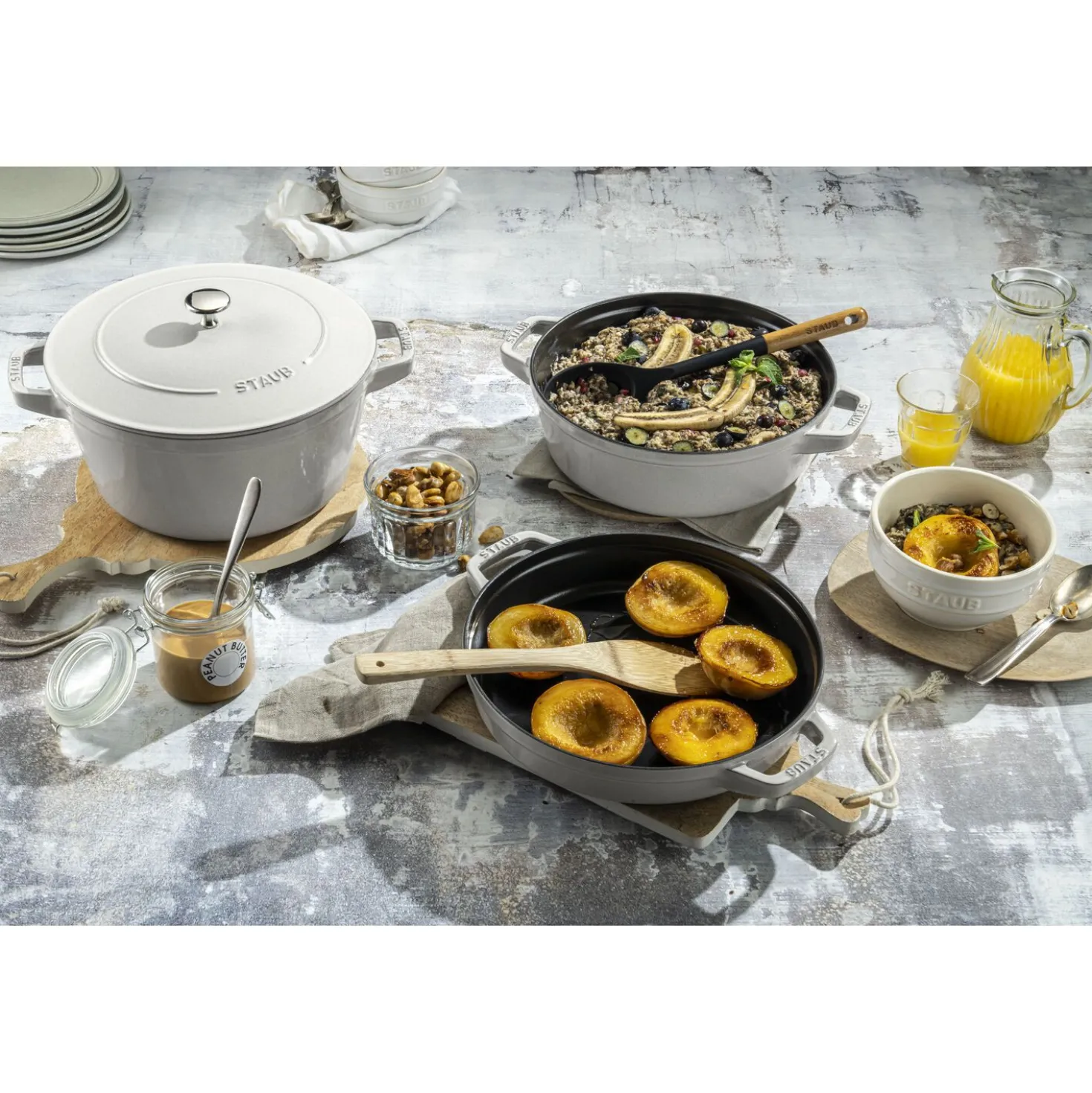 3-pcs, Set empilable, Truffe blanche