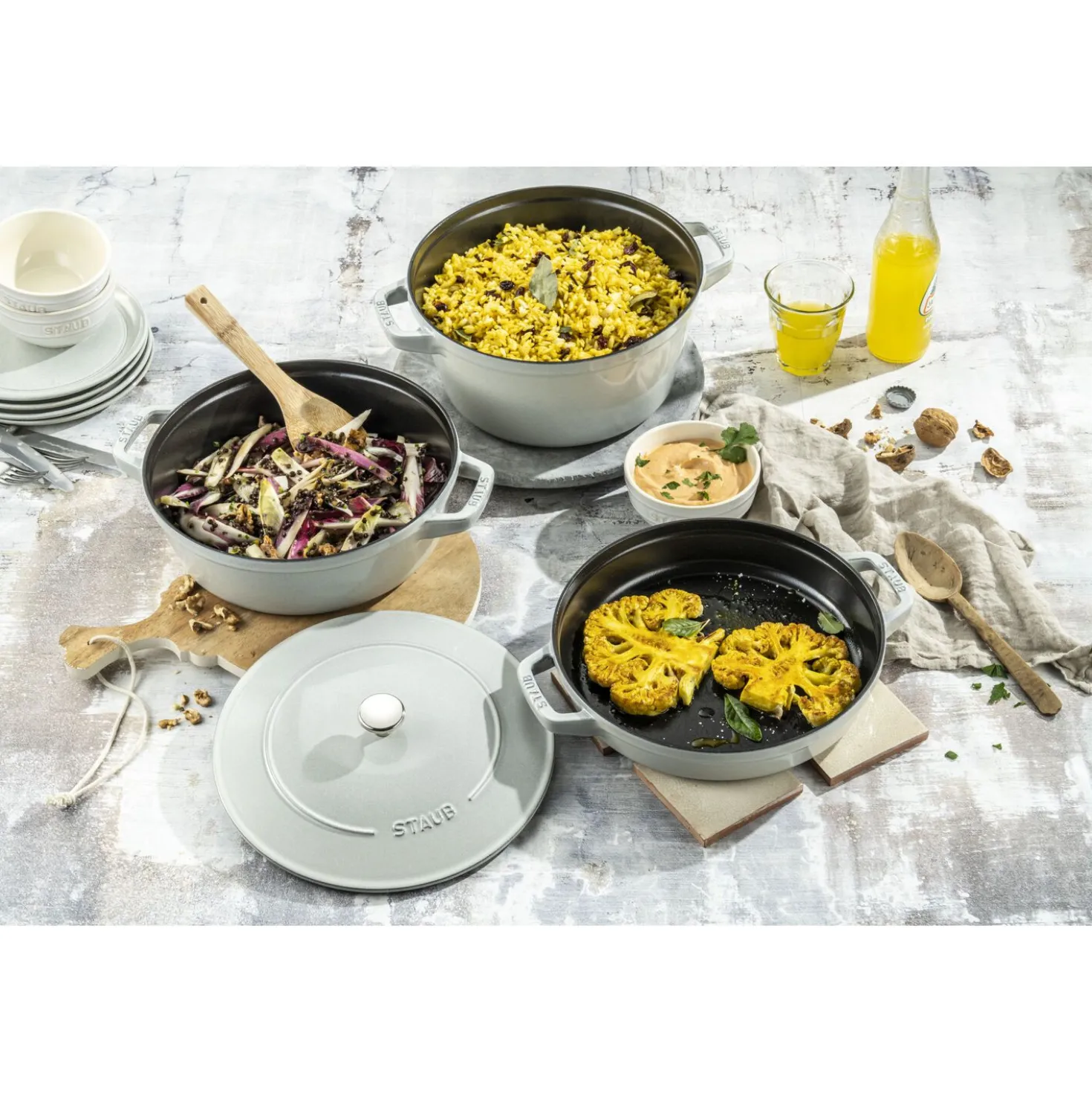 3-pcs, Set empilable, Truffe blanche