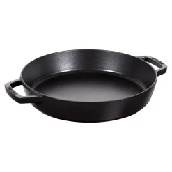 Plat à paella 34 cm, Fonte, Noir mat