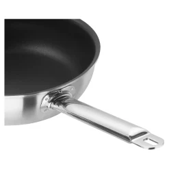 Poêle 28 cm, Inox 18/10, Noir argenté