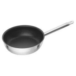 Poêle 24 cm, Inox 18/10, Noir argenté