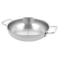 Poêle avec 2 poignées 24 cm, Inox 18/10, Argent