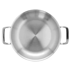 Poêle avec 2 poignées 24 cm, Inox 18/10, Argent