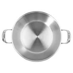 Poêle de service avec couvercle à double paroi 28 cm, Inox 18/10