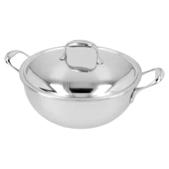 Poêle de service avec couvercle à double paroi 28 cm, Inox 18/10