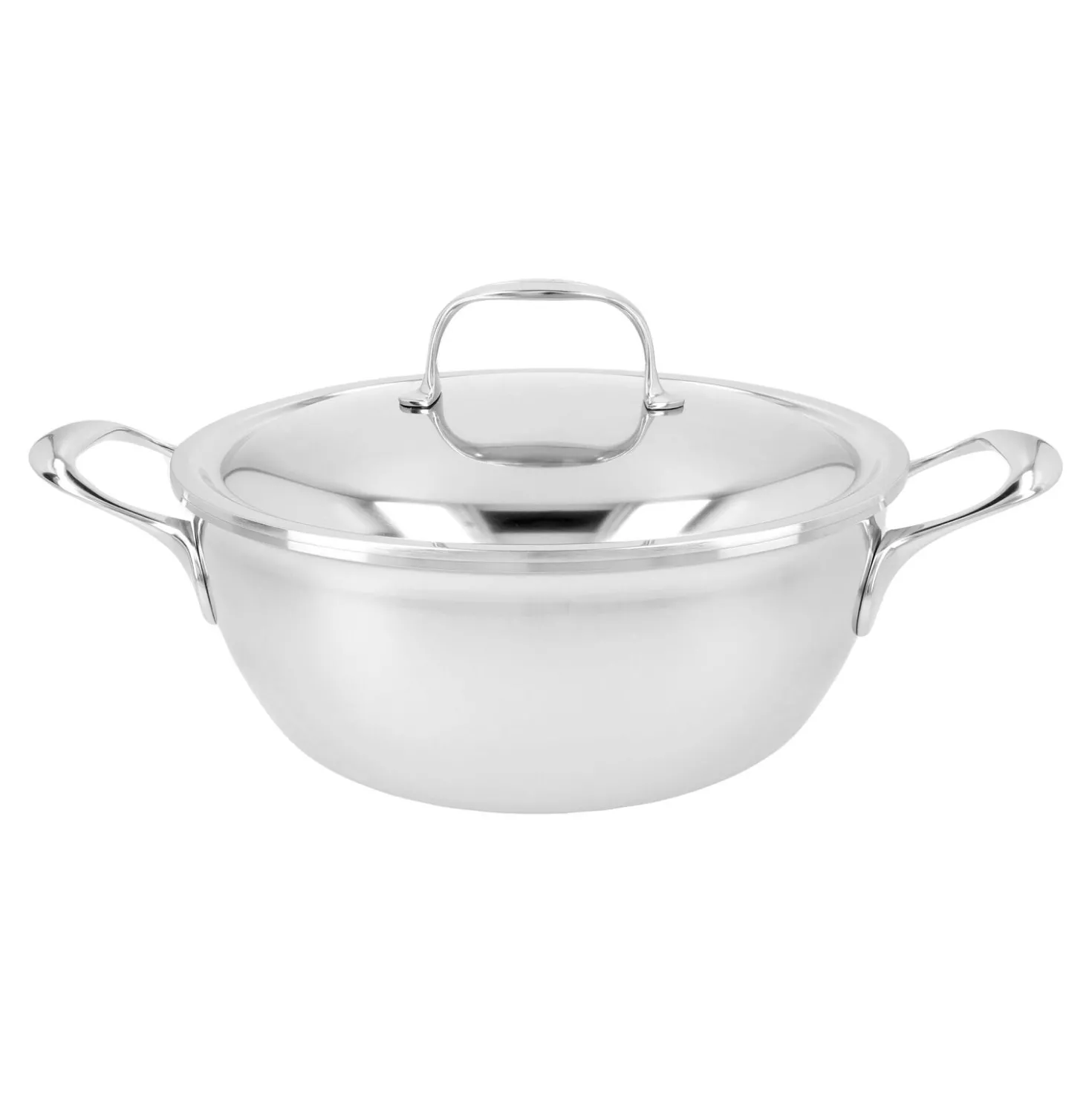 Poêle de service avec couvercle à double paroi 24 cm, Inox 18/10