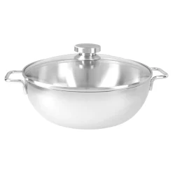 Poêle de service avec couvercle en verre 28 cm, Inox 18/10