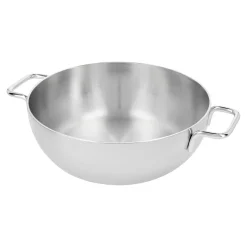 Poêle de service avec couvercle en verre 24 cm, Inox 18/10