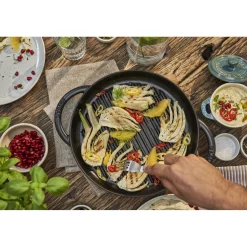 Pure Gril 26 cm, Rond(e), Noir mat, Fonte
