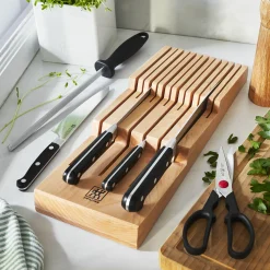 Rangement pour couteaux pour jusqu&rsquo;à 12 couteaux, Hêtre