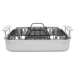 Roaster avec grille 39 x 33 cm, Inox 18/10, Argent