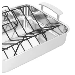 Roaster avec grille 39 x 33 cm, Inox 18/10, Argent
