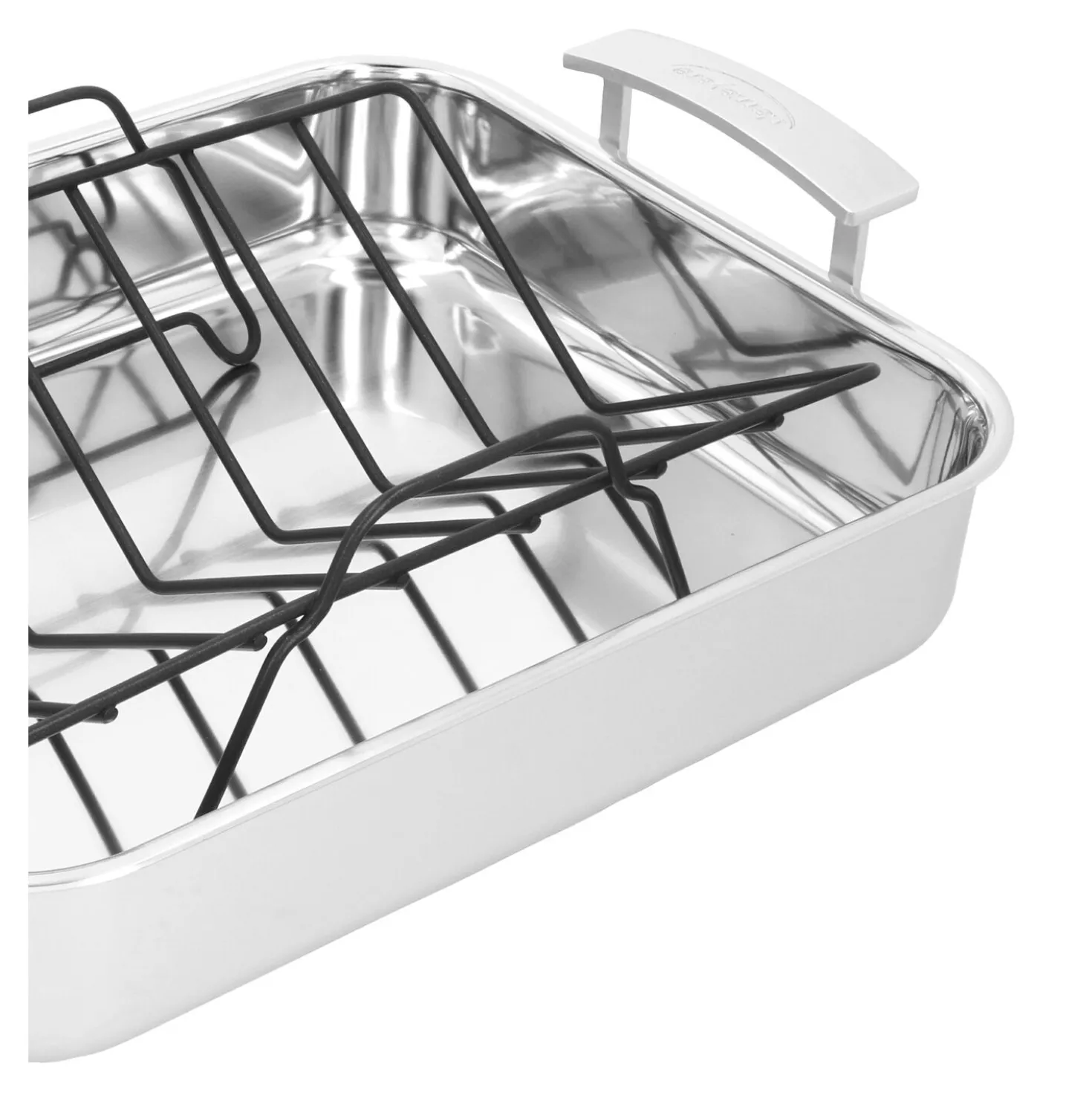Roaster avec grille 39 x 33 cm, Inox 18/10, Argent