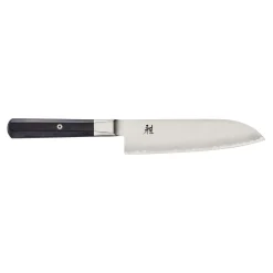 Santoku 18 cm, Brun, Tranchant lisse