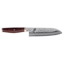 Santoku 18 cm, Brun, Tranchant lisse