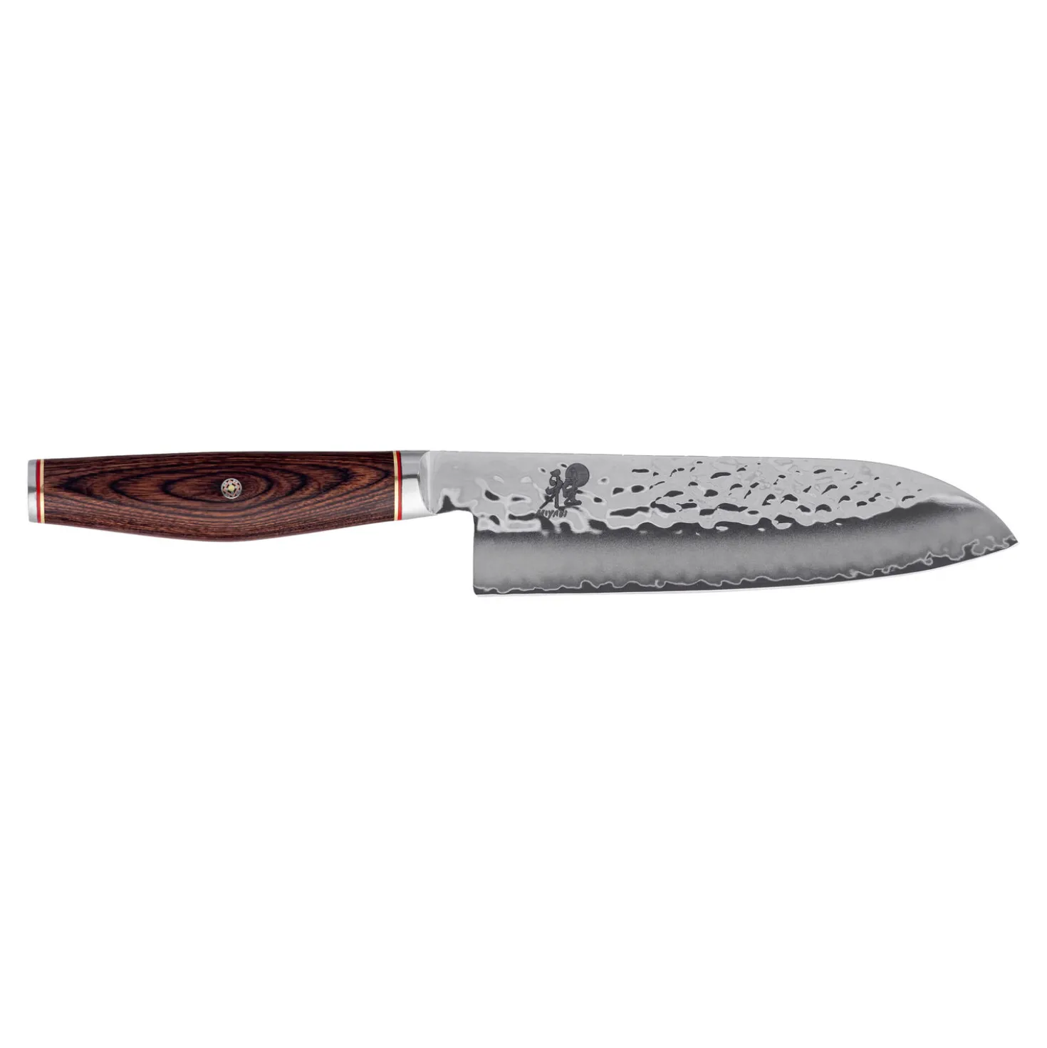 Santoku 18 cm, Brun, Tranchant lisse
