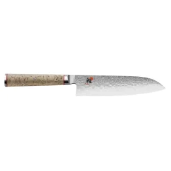 Santoku 18 cm, Brun, Tranchant lisse