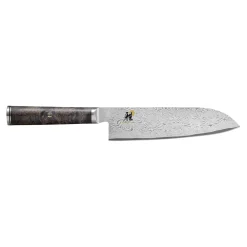 Santoku 18 cm, Noir brun, Tranchant lisse