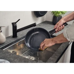 Sauteuse, 24 cm, Aluminium, Revêtement antiadhésif en céramique renforcée en titane