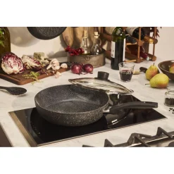 Sauteuse avec couvercle, 28 cm, Aluminium, Revêtement antiadhésif en céramique