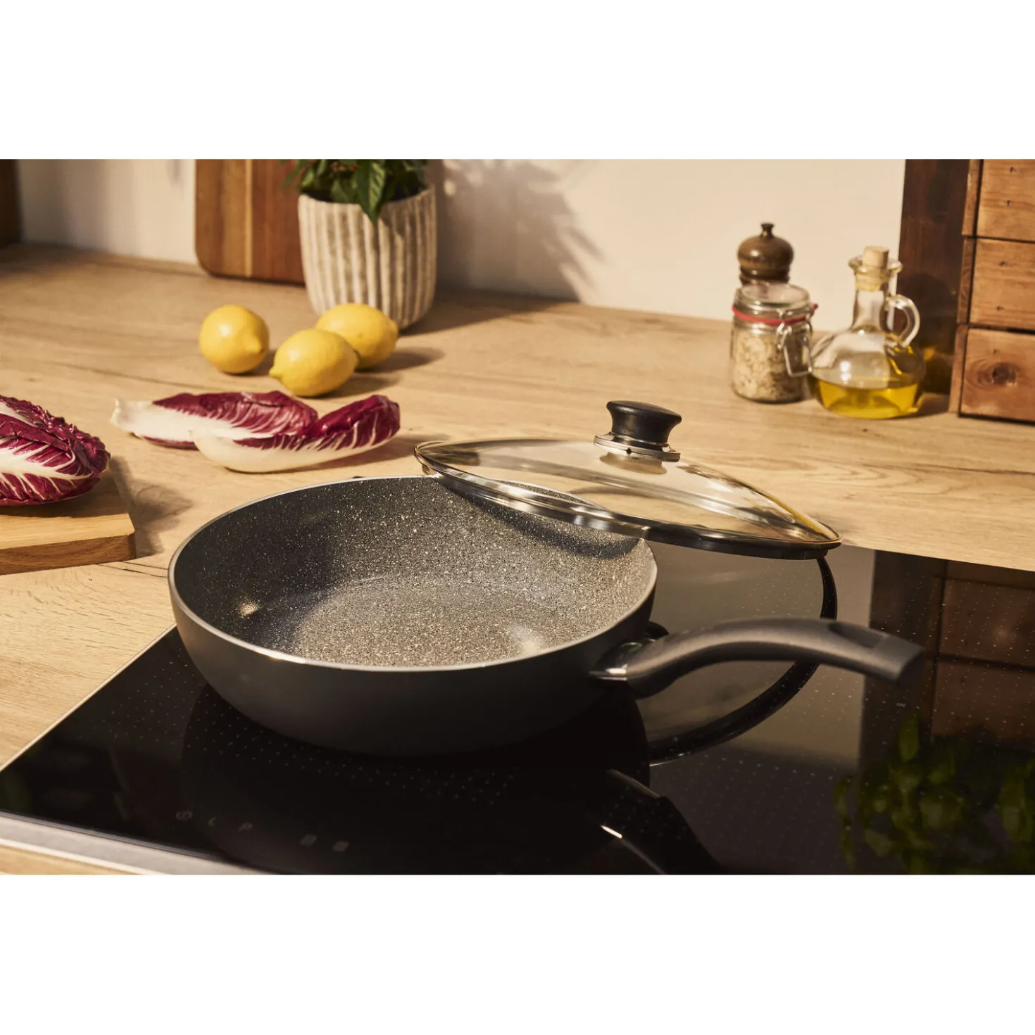 Sauteuse avec couvercle en verre, 28 cm, Aluminium, Revêtement antiadhésif en céramique