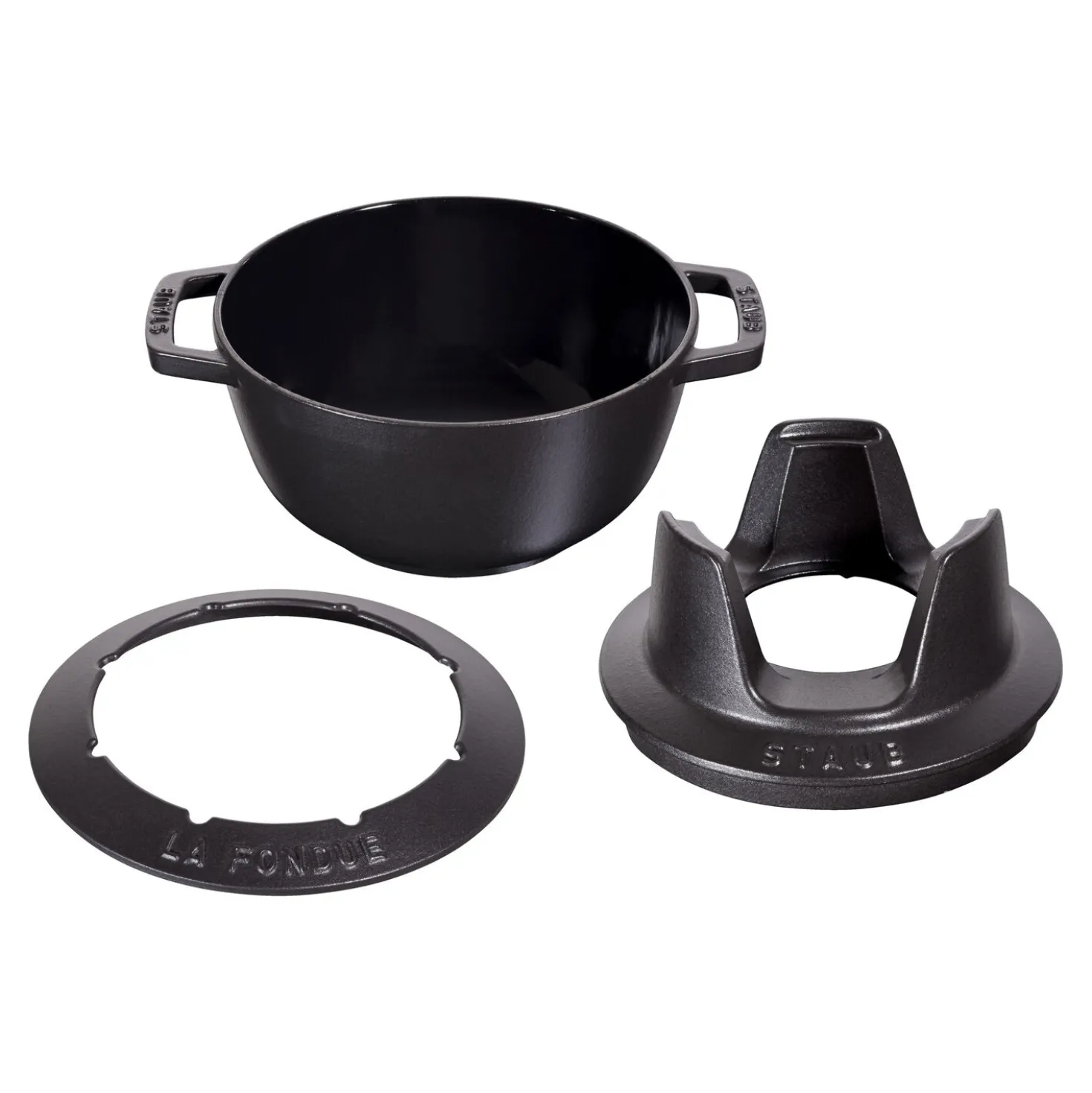 Service à fondue 20 cm, Noir mat