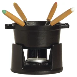 Service à fondue 10 cm, Noir mat