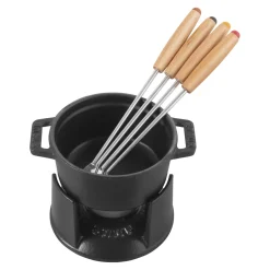 Service à fondue 10 cm, Noir mat