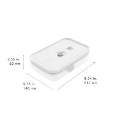 Set bo&icirc;tes sous-vide & pompe, 7-pcs. /L flat, semi transparent-gris / blanc, Plastique