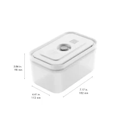 Set bo&icirc;tes sous-vide & pompe, 6-pcs. /M, semi transparent-gris / blanc, Plastique