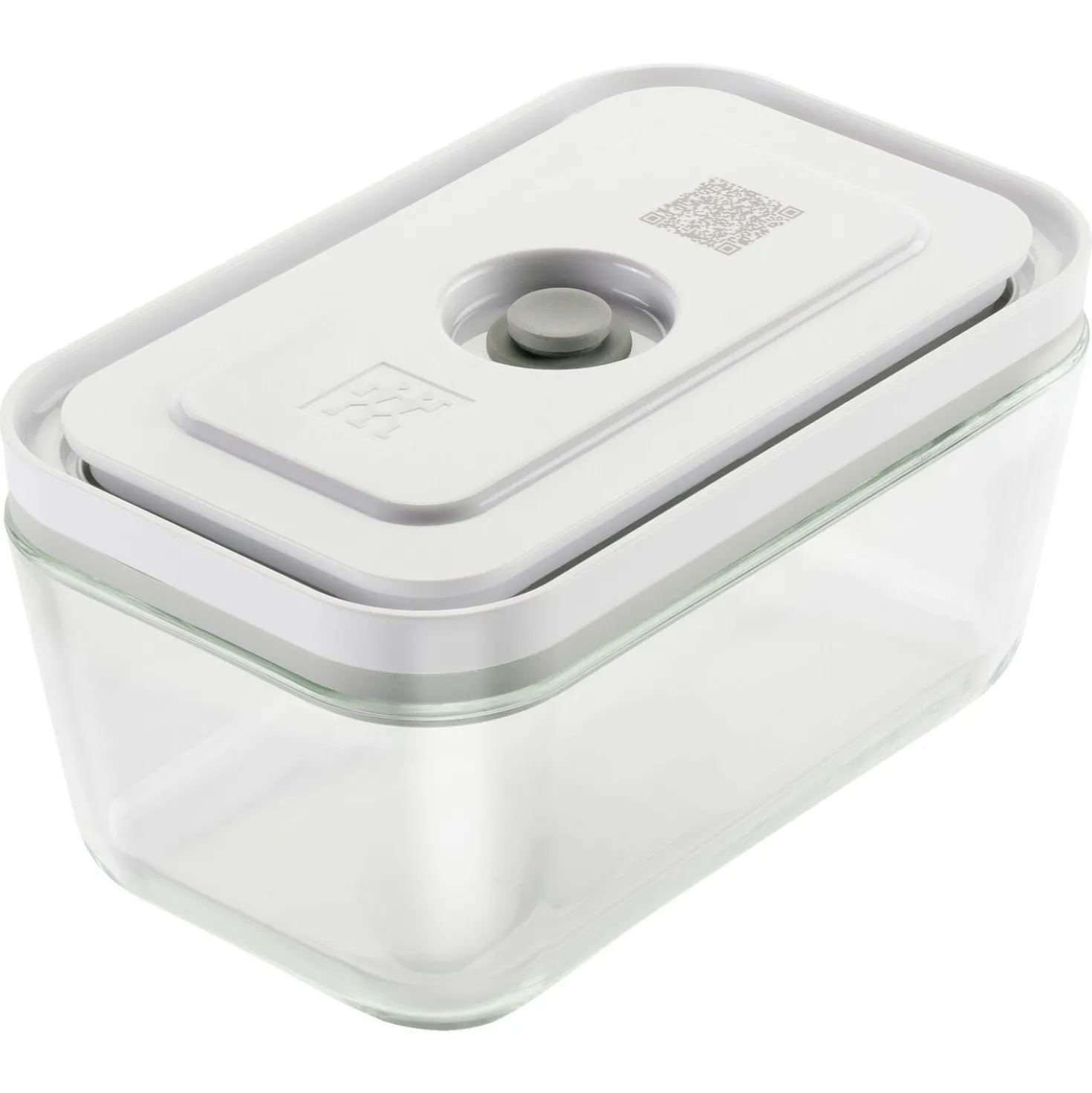 Set boîtes sous-vide & pompe, 6-pcs. /M, gris / blanc, Verre / Plastique