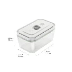 Set boîtes sous-vide & pompe, 6-pcs. /M, gris / blanc, Verre / Plastique