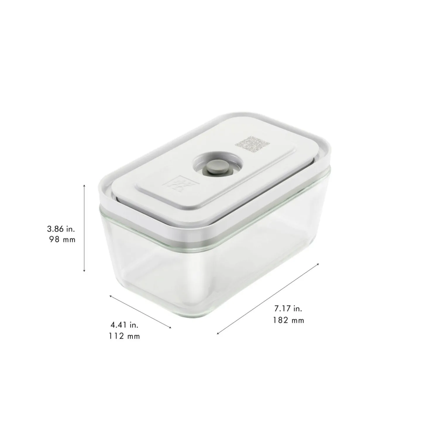 Set boîtes sous-vide & pompe, 6-pcs. /M, gris / blanc, Verre / Plastique