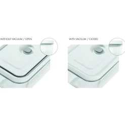 Set boîtes sous-vide & pompe, 6-pcs. /M, gris / blanc, Verre / Plastique