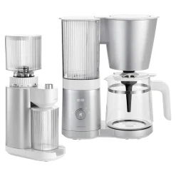 Set cafetière & broyeur, 2-pcs, argent