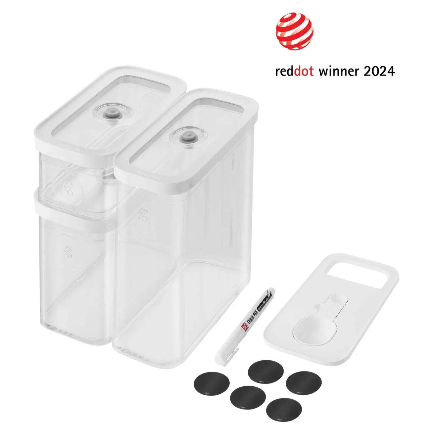Set CUBE, M / 5-pcs, transparent-blanc