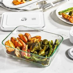 Set de bo&icirc;tes Fresh & Save, 3-pcs. /L, semi transparent-gris, Verre / Plastique
