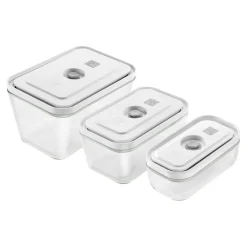 Set de bo&icirc;tes sous vide, S/M/L / 3-pcs, Verre, Gris