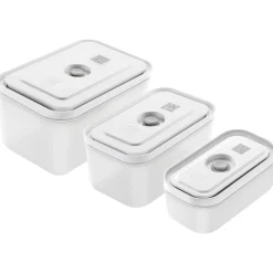 Set de bo&icirc;tes sous vide, S/M/L / 3-pcs, Plastique, semi transparent-Gris