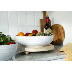 Set de bols avec pompe et couvercles sous vide, 5-pcs. /M/L/ 18/24cm, blanc, Céramique