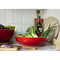 Set de bols avec pompe et couvercles sous vide, 5-pcs. /M/L/18/24cm, cerise, Céramique